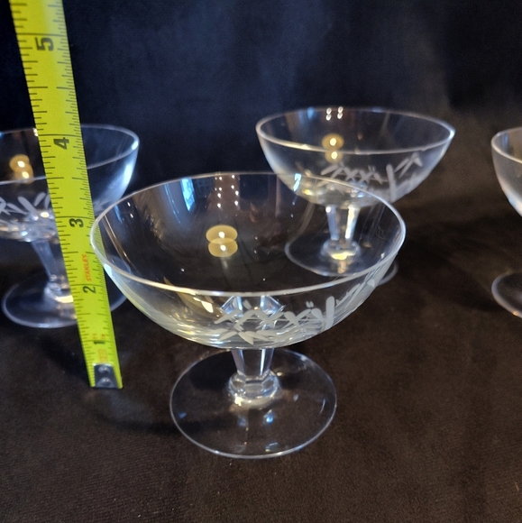 Set Of Noritake Sasuke Etched Crystal Champagne Coupes, Set Of Eight, Japan - Picture 4 of 5
